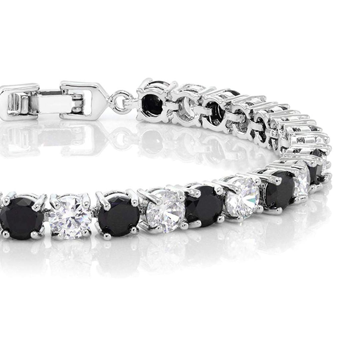 Classic Round Cubic Zirconia Black Spinel Tennis Bracelet Women Bulk