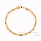 Triple Links Korean 18K Gold Placed Links Chain Bracelet For Men Bulk