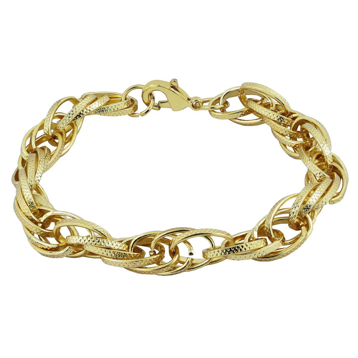 Multi Inter Links Rope Korean 18K Gold Plated Chain Bracelet Men Bulk