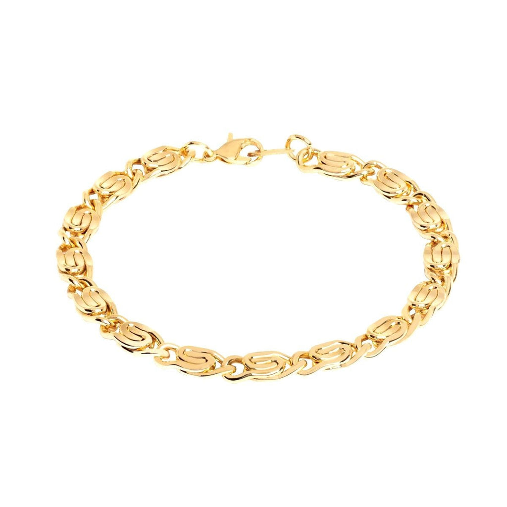 Stainless Steel With Plain Links Chain Bracelet For Men Gold Bulk