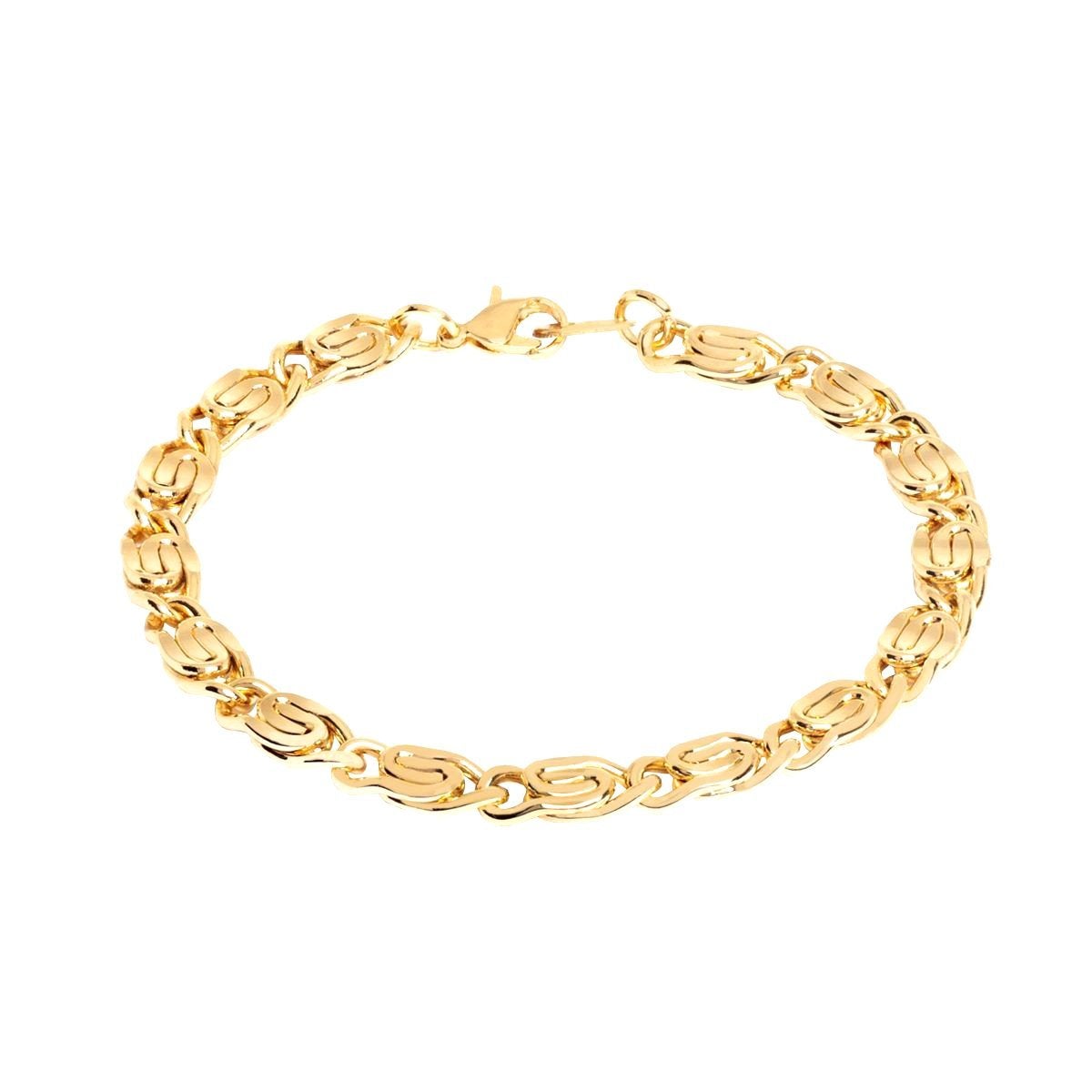 Stainless Steel With Plain Links Chain Bracelet For Men Gold Bulk