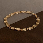 Stainless Steel With Plain Links Chain Bracelet For Men Gold Bulk