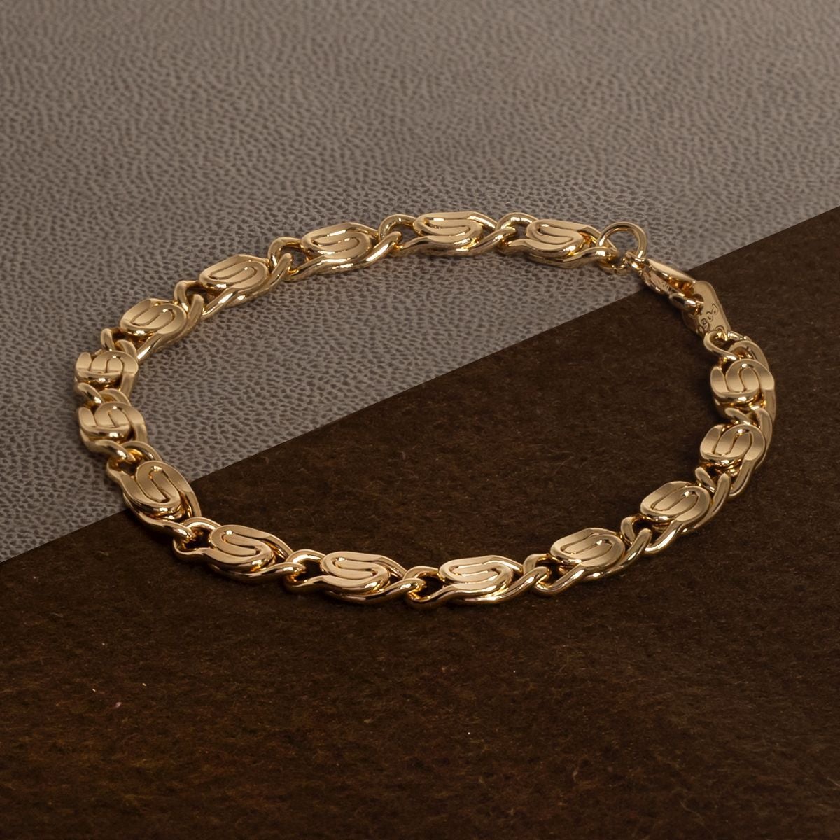 Stainless Steel With Plain Links Chain Bracelet For Men Gold Bulk
