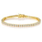 18K Gold Baguette Cubic Zirconia American Diamond Tennis Bracelet