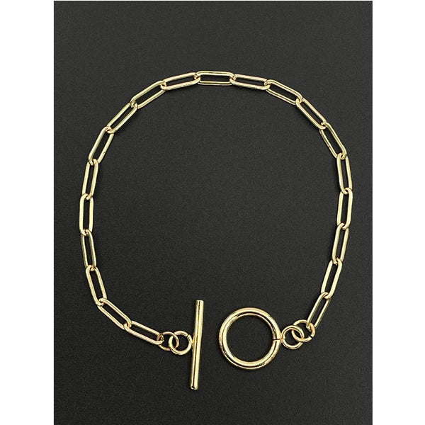 Classic Link Toggle Clasp Gold Copper Bracelet For Women Bulk Main image