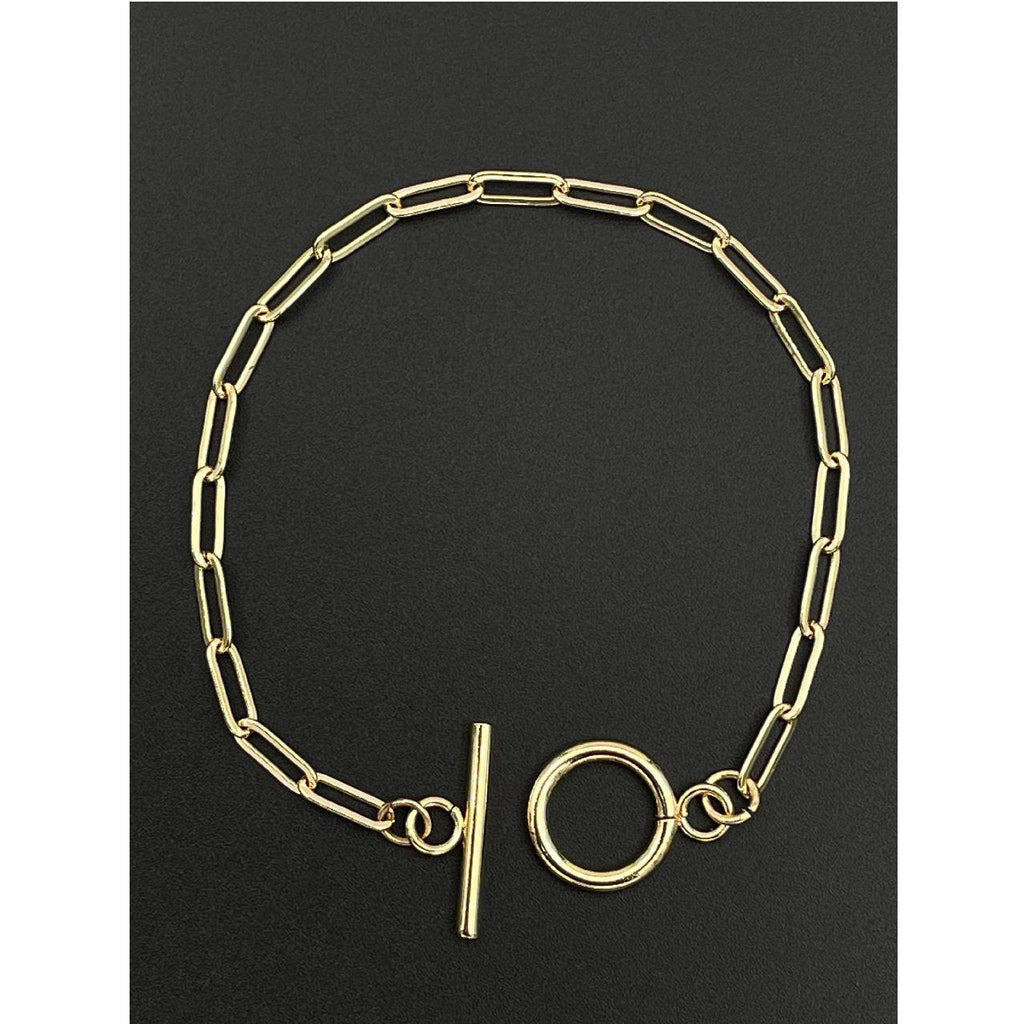 Classic Link Toggle Clasp Gold Copper Bracelet For Women Bulk