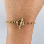 Classic Link Toggle Clasp Gold Copper Bracelet For Women Bulk