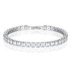 Princess Cut CZ American Diamond Silver Tennis Bracelet Bulk