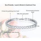Princess Cut CZ American Diamond Silver Tennis Bracelet Bulk