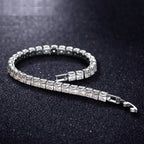 Princess Cut CZ American Diamond Silver Tennis Bracelet Bulk