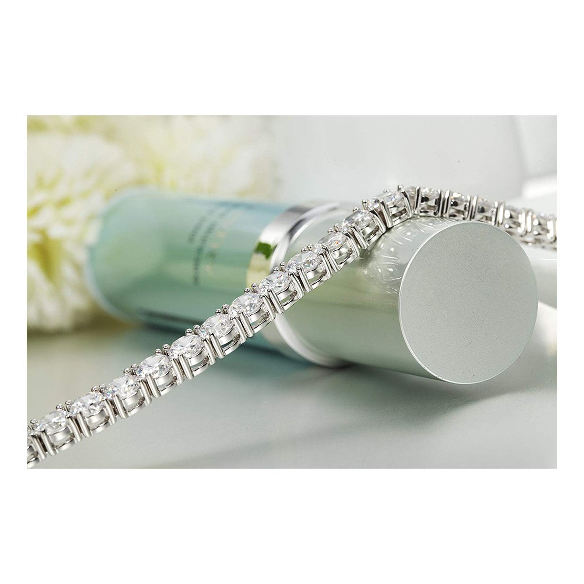 Classic Cubic Zirconia American Diamond Silver Tennis Bracelet Bulk
