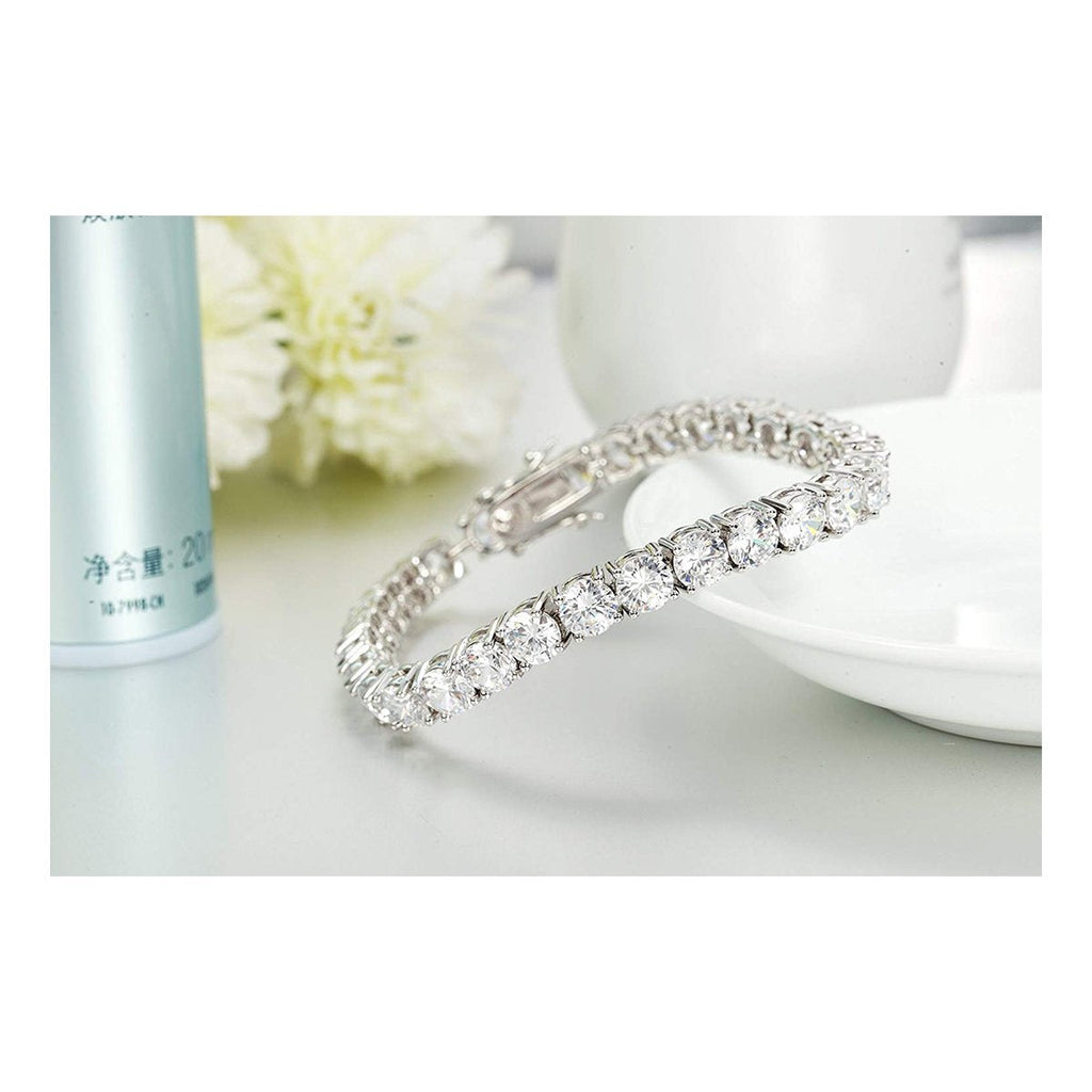 Classic Cubic Zirconia American Diamond Silver Tennis Bracelet Bulk