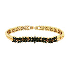 Floral Daily Delicate Black 18K Gold Plated Bracelet For Women Bulk