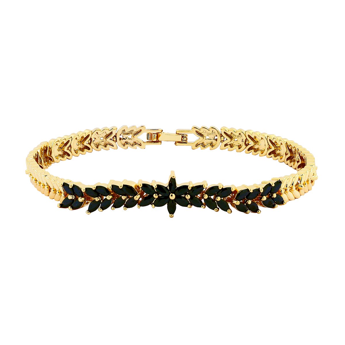 Floral Daily Delicate Black 18K Gold Plated Bracelet For Women Bulk