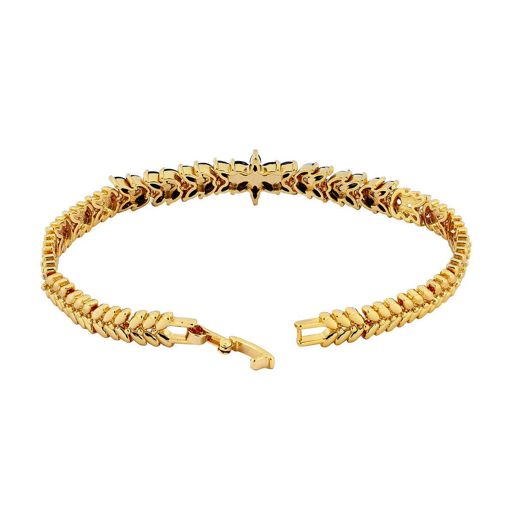 Floral Daily Delicate Black 18K Gold Plated Bracelet For Women Bulk