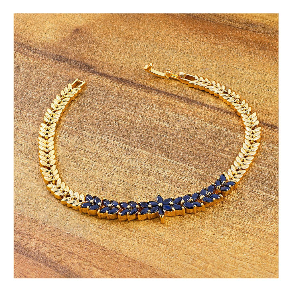 Floral Daily Delicate Black 18K Gold Plated Bracelet For Women Bulk