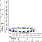 Princess Cut Cubic Zirconia Blue Sapphire Tennis Bracelet Women Bulk