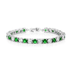 Classic Cubic Zirconia Emerald Green Tennis Bracelet For Women Bulk