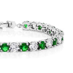 Classic Cubic Zirconia Emerald Green Tennis Bracelet For Women Bulk