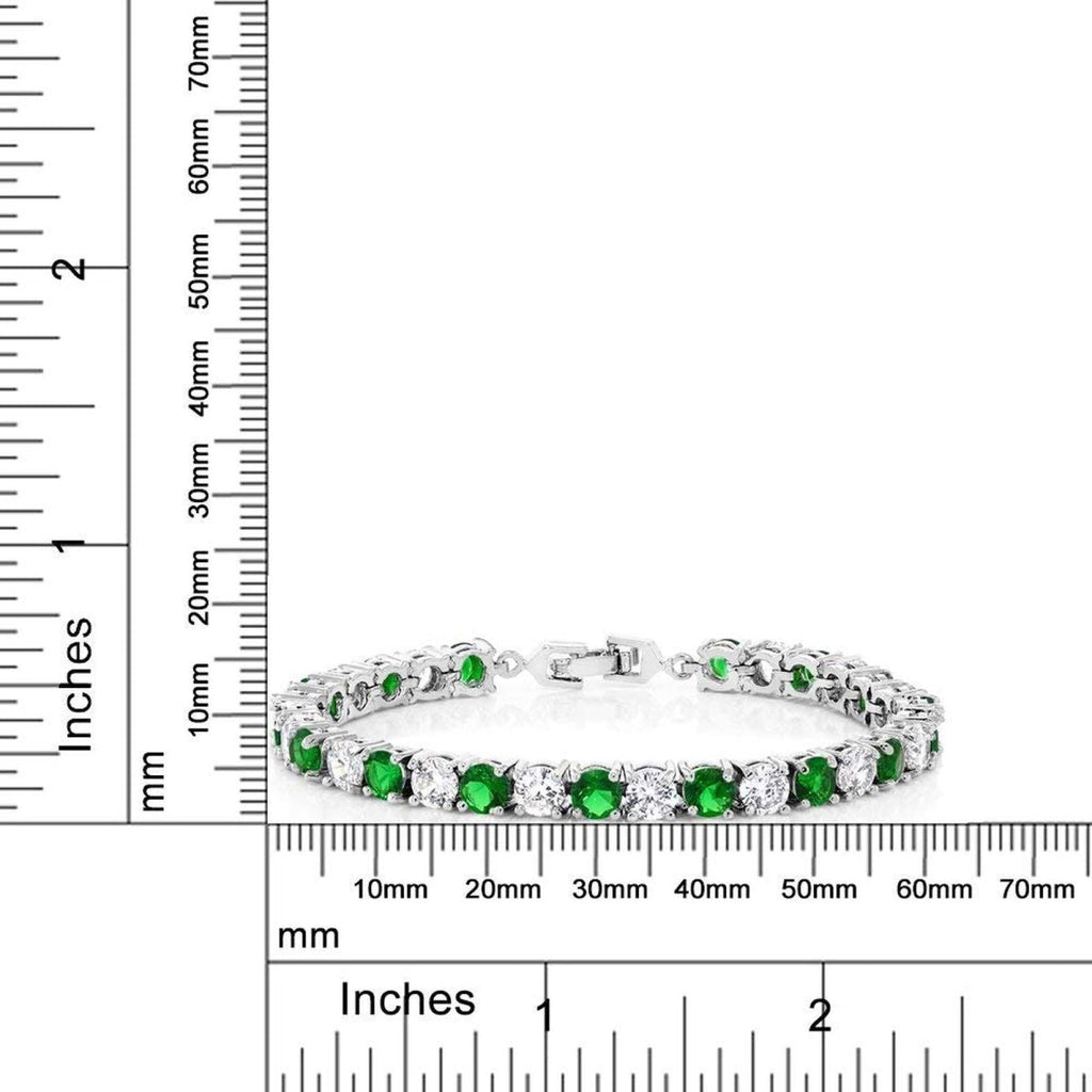 Classic Cubic Zirconia Emerald Green Tennis Bracelet For Women Bulk