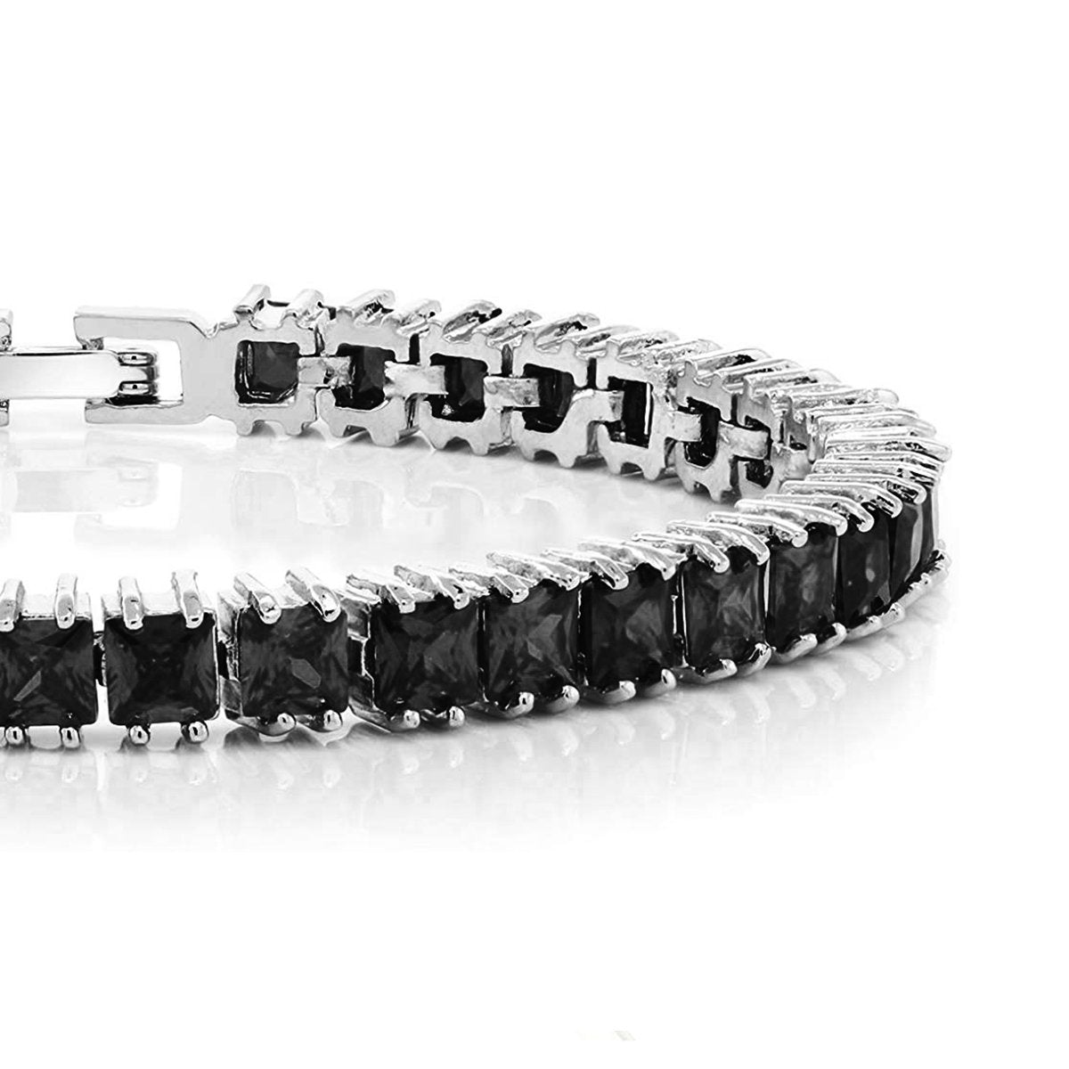 Classic Princess Cubic Zirconia Black Spinel Tennis Bracelet Bulk