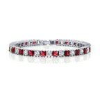 Classic Princess Cubic Zirconia Ruby Red Tennis Bracelet Women Bulk