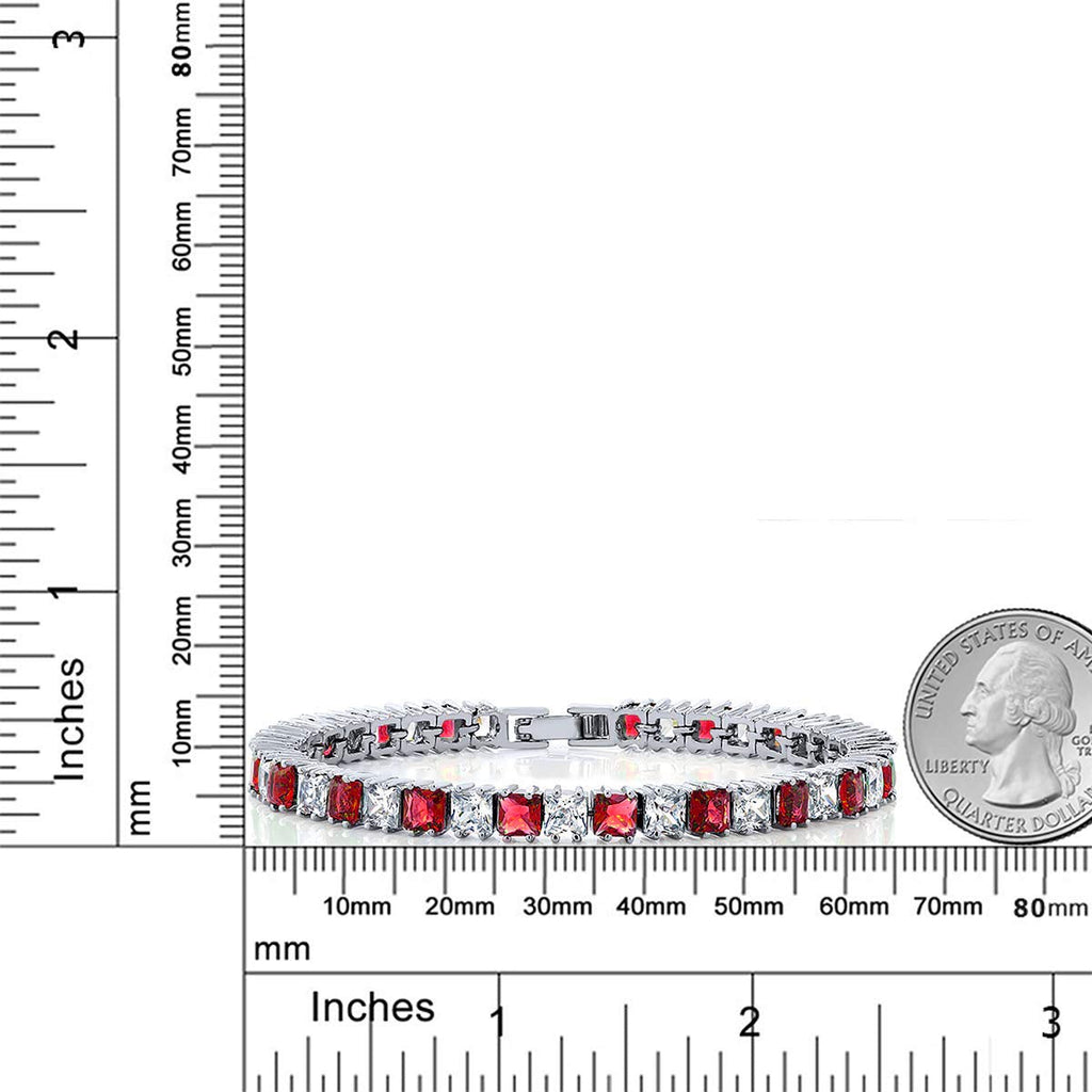 Classic Princess Cubic Zirconia Ruby Red Tennis Bracelet Women Bulk