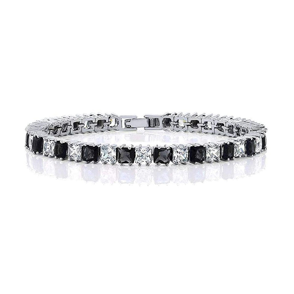 Classic Princess Cubic Zirconia Black Spinel Tennis Bracelet Bulk