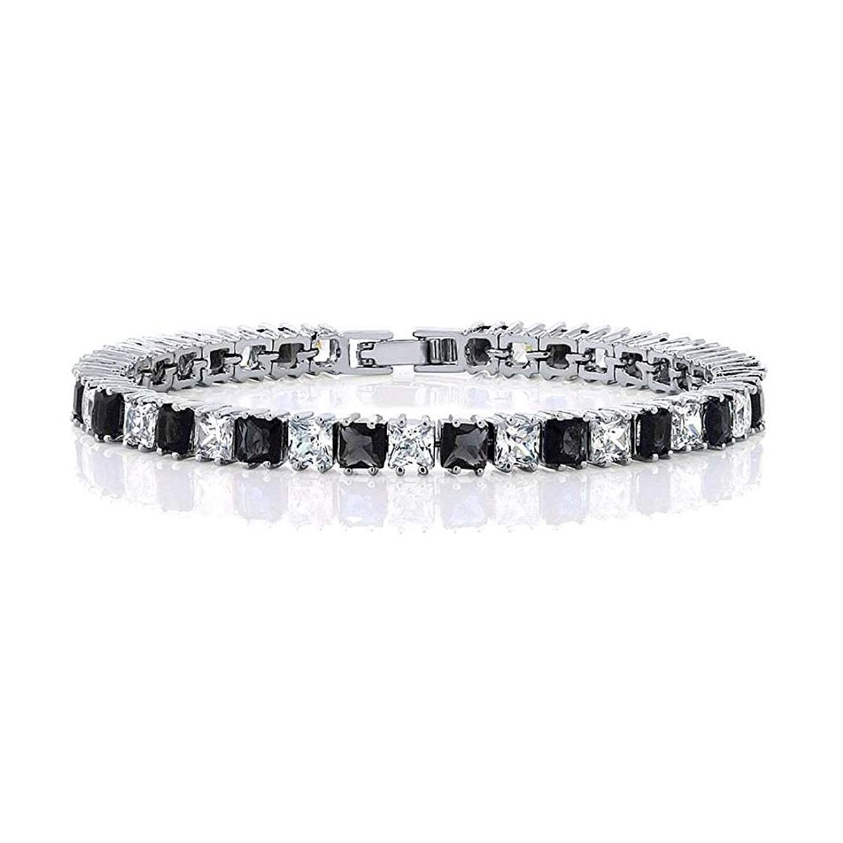Classic Princess Cubic Zirconia Black Spinel Tennis Bracelet Bulk