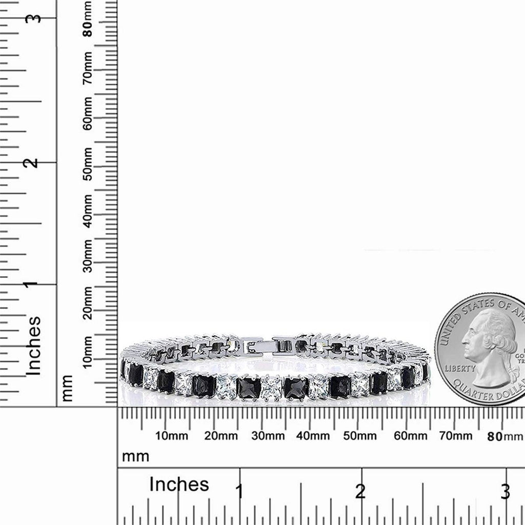 Classic Princess Cubic Zirconia Black Spinel Tennis Bracelet Bulk
