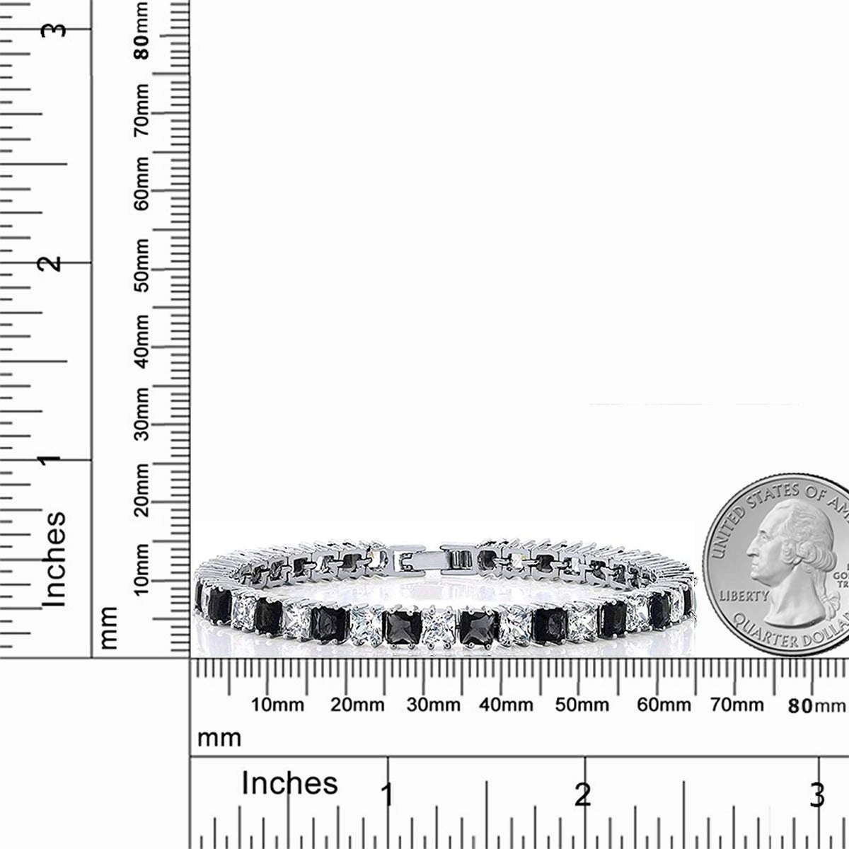 Classic Princess Cubic Zirconia Black Spinel Tennis Bracelet Bulk