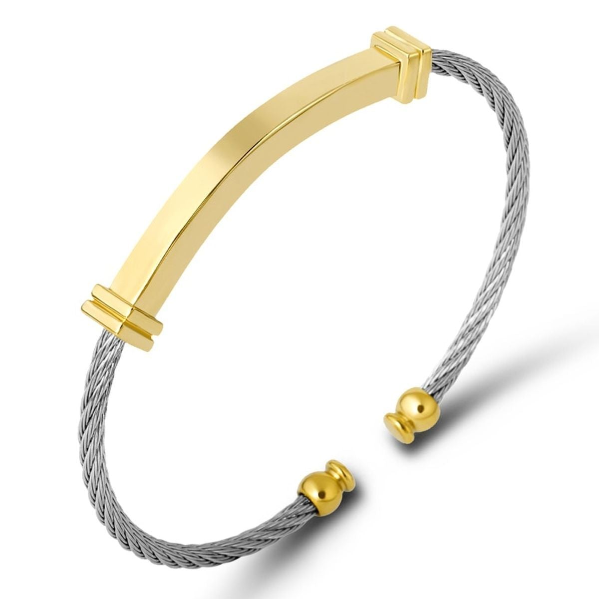 Slim Gold Silver Stainless Steel Cuff Kada Bangle Bracelet Men Bulk