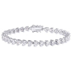 Love Heart CZ American Diamond Silver Tennis Bracelet Girl Bulk