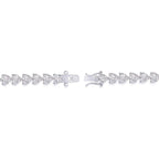Love Heart CZ American Diamond Silver Tennis Bracelet Girl Bulk