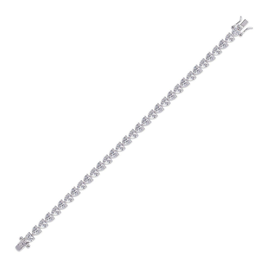 Love Heart CZ American Diamond Silver Tennis Bracelet Girl Bulk