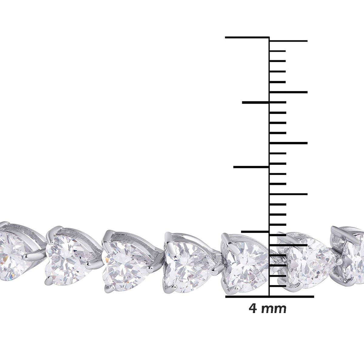 Love Heart CZ American Diamond Silver Tennis Bracelet Girl Bulk