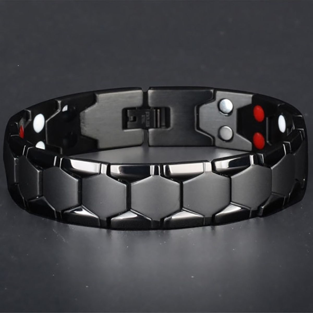 Black Stainless Steel Magnet Health Care Therapy Bio Energy Bracelet Main image