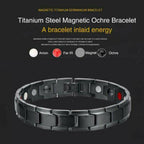 Black Stainless Steel Magnet Health Care Therapy Bio Energy Bracelet
