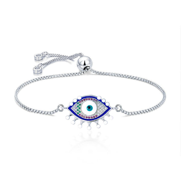 Turkish Evil Eye Lucky CZ American Diamond Slider Bracelet Bulk Secondary image