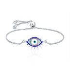 Turkish Evil Eye Lucky CZ American Diamond Slider Bracelet Bulk