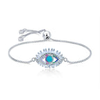 Turkish Evil Eye Lucky CZ American Diamond Slider Bracelet Bulk