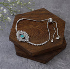 Silver Green Slider Turkish Evil Eye Bracelet For Women Bulk