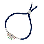 Rainbow Colourful Silver Blue Cubic Zirconia Thread Bracelet Bulk