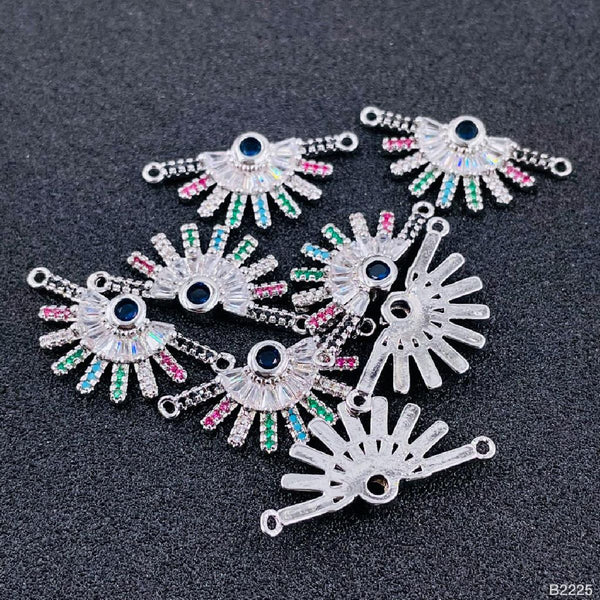 Rainbow Colour Silver Cubic Zirconia American Diamond Centre Pcs Bulk Main image