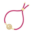 Aum Om 18K Gold Pink American Diamond Adjustable Thread Bracelet Bulk