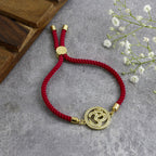 Aum Om 18K Gold Pink American Diamond Adjustable Thread Bracelet Bulk