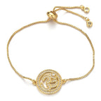 Aum Om 18K Gold CZ American Diamond Slider Tennis Bracelet Bulk
