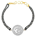 Aum Om 18K Gold CZ Adjustable Hand Wrist Mangalsutra Bracelet Bulk