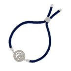 Aum Om Silver Blue American Diamond Adjustable Thread Bracelet Bulk