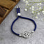 Aum Om Silver Blue American Diamond Adjustable Thread Bracelet Bulk